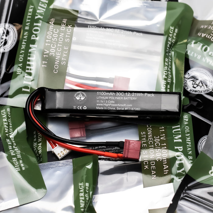 HPA 11.1v 1100mAh Lipo Stick Battery (Dean Connector)